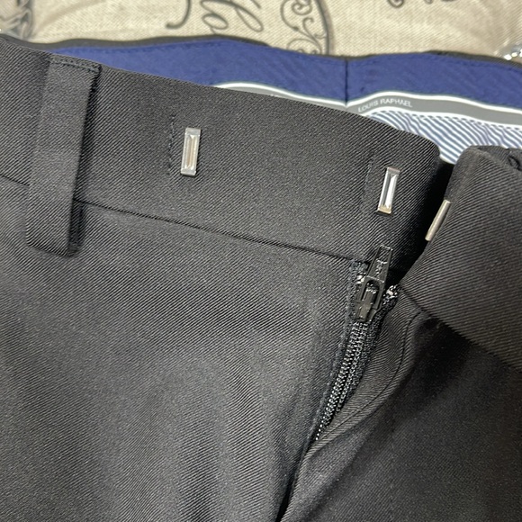 Louis Raphael Comfort Stretch Stria Slim Fit Flat Front Dress Pant - Picture 5 of 11